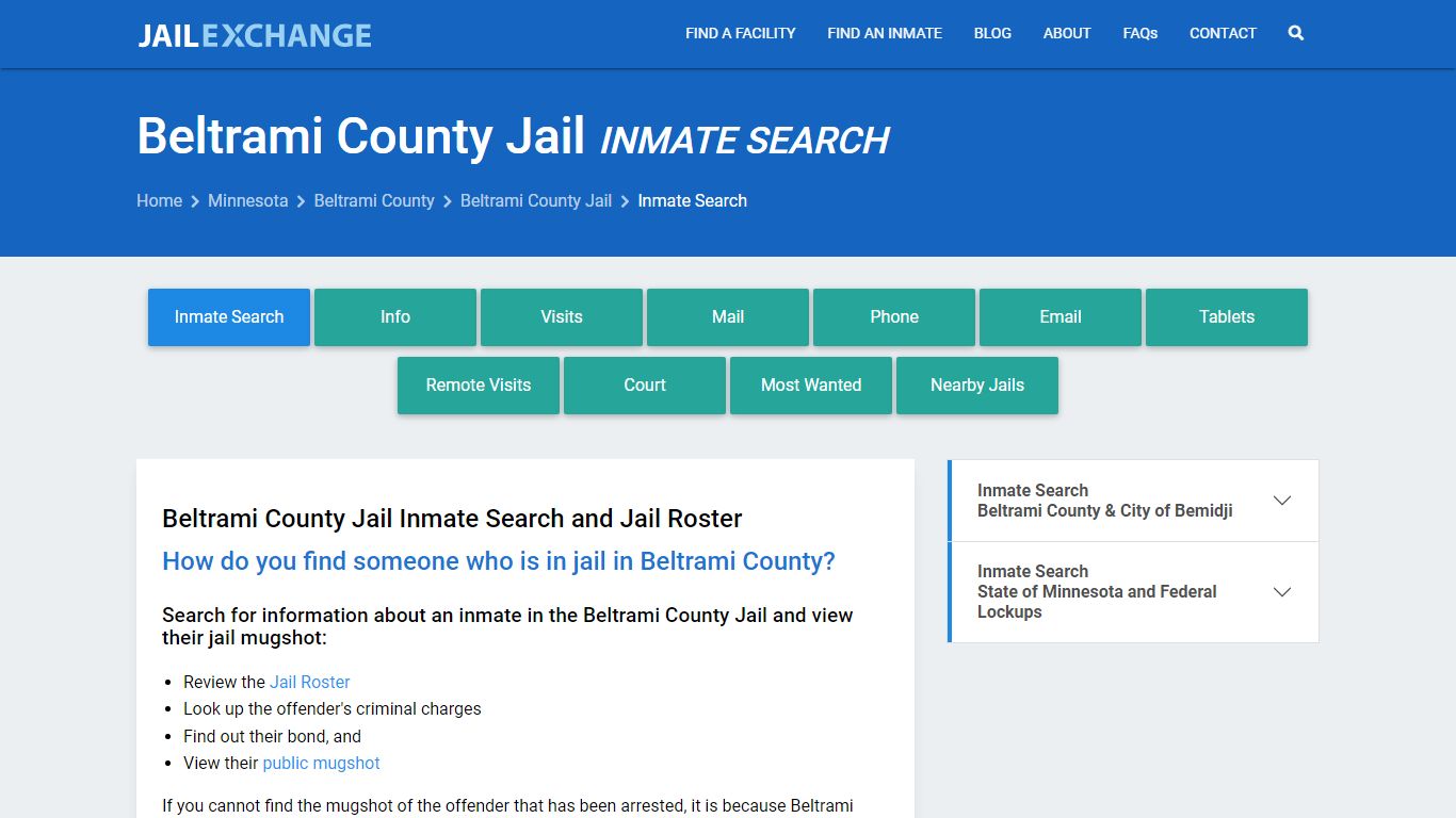 Inmate Search: Roster & Mugshots - Beltrami County Jail, MN